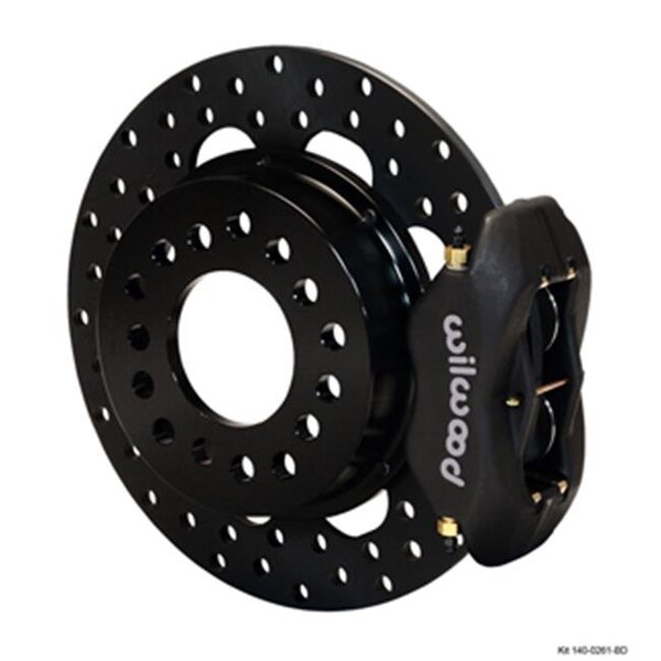 Wilwood WLD140-0261-BD Forged Dynalite Rear Drag Brake Kit - Drilled Rotor; Black Anodize Caliper WLD140-0261-BD - main